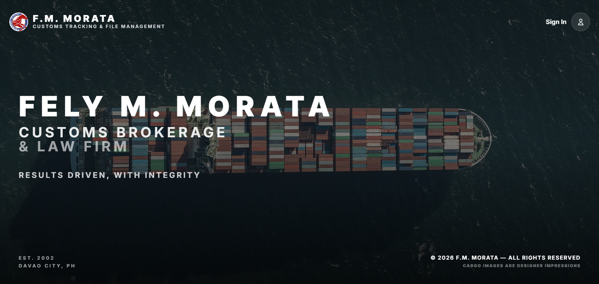MorataFMS public landing screen
